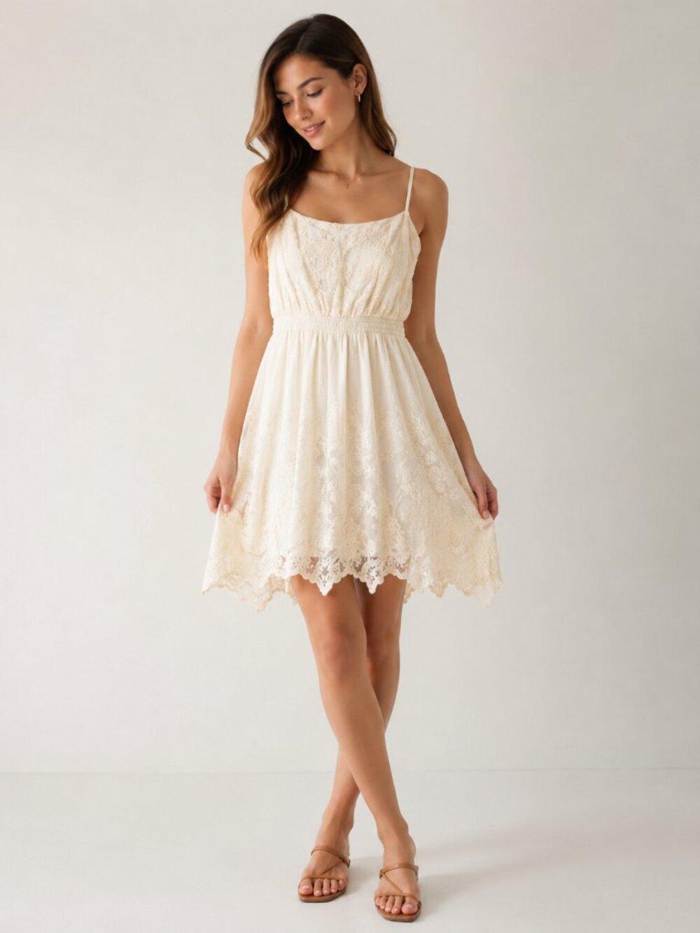 Vintage Pins and Needles Urban Outfitters Ivory Lace Dress Small